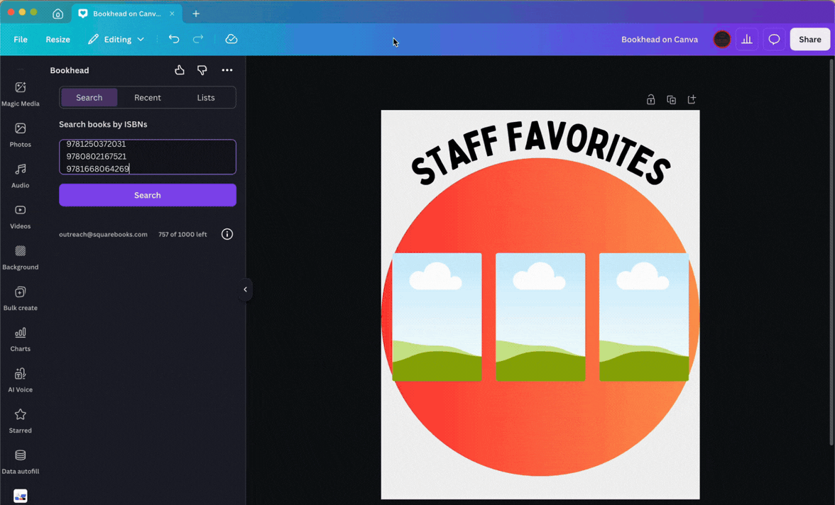 Bookhead on Canva demo